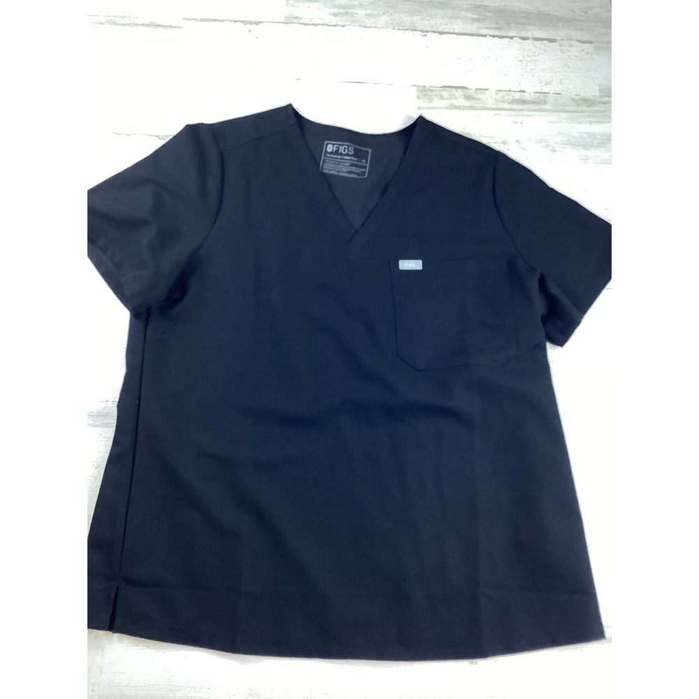 FIGS Technical Collection Catarina Scrub Top Black Womens XL Healthcare Hospital